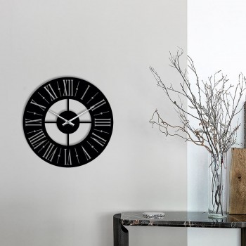 Чорний настінний годинник Moku Hitachi (48 x 48 см)