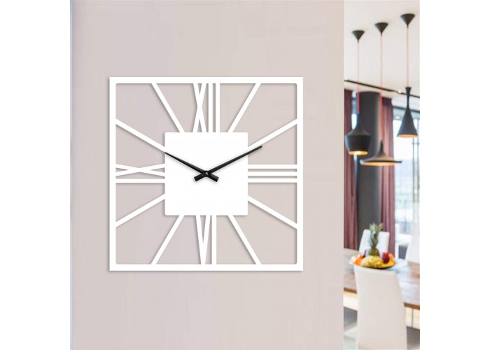  Білий настінний годинник Moku Fukuoka (48 x 48 см)  1 — замовити в PORTES.UA