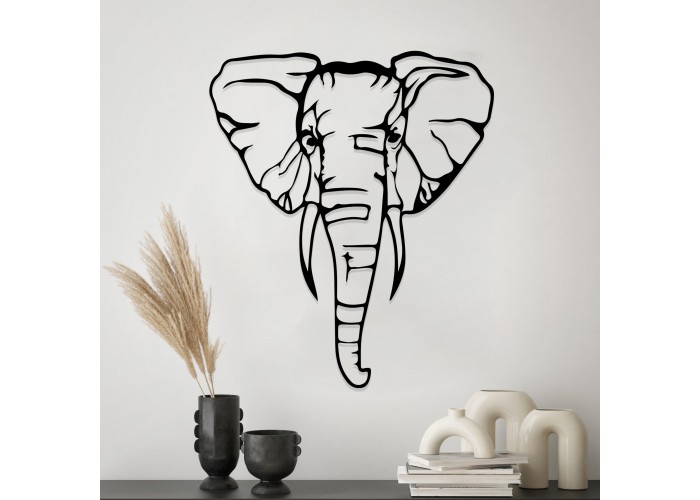  Дерев'яна дизайнерська картина "Elephant" (50 x 42 см)  1 — замовити в PORTES.UA