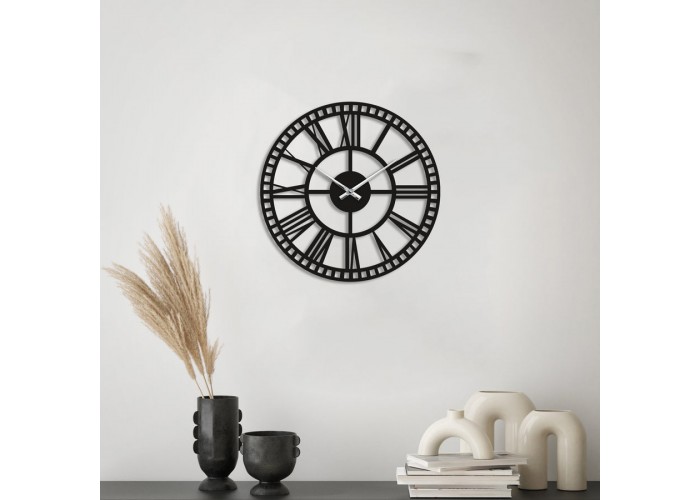  Черные настенные часы Moku Takassaki (48 x 48 см)  1 — купить в PORTES.UA