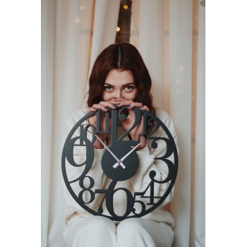 Чорний годинник Moku Yao (38 x 38 см)