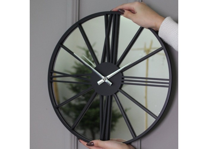  Черные настенные часы Moku Mirror Nokkaido (38 x 38 см)  1 — купить в PORTES.UA