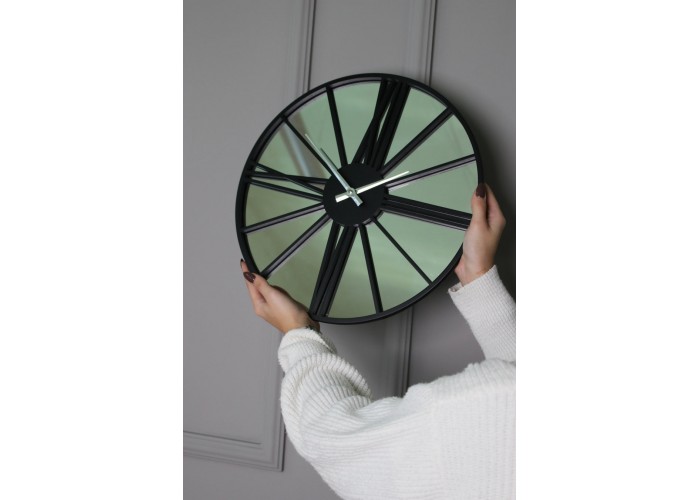 Черные настенные часы Moku Mirror Nokkaido (38 x 38 см)  3 — купить в PORTES.UA