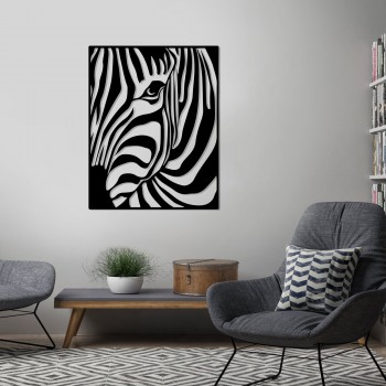Деревянная картина "Mysterious Zebra"  (50 x 40 см)