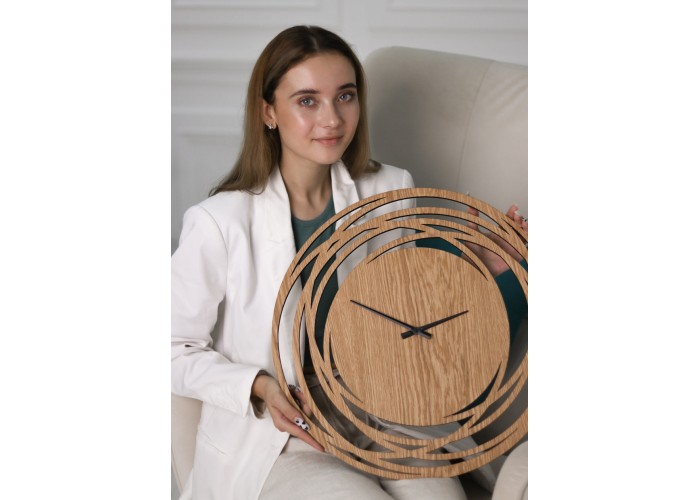  Дерев'яний настінний годинник Moku Shirakawa (48 x 48 см)  2 — замовити в PORTES.UA
