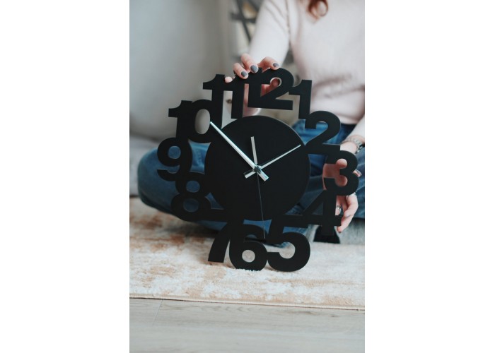  Чорний настінний годинник Moku Nakameguro (38 x 38 см)  8 — замовити в PORTES.UA