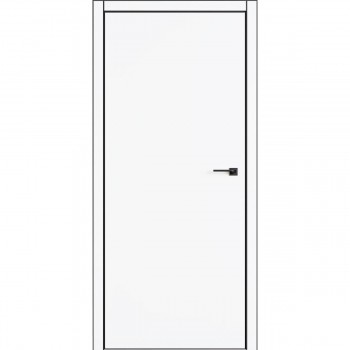 Двери белые ровные MetalBox Art-color C1 AL Black