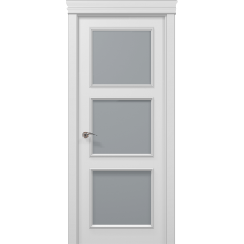 Белые двери со стеклом Art Deko ART-03 RAL 9003 (белая)