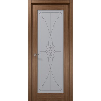 Межкомнатные двери темный венге Cosmopolitan CP-509 Орех итальянский стекло бевелз
