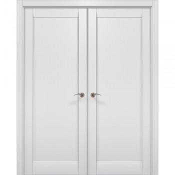 Подвійні двері в зал Millenium-00Fз білий матовий