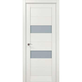 Белая межкомнатная дверь со стеклом Millenium-21 белый ясень