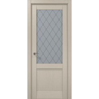 Двері Папа Карло Міленіум –  Millenium-35 дуб кремовий брошований скло оксфорд