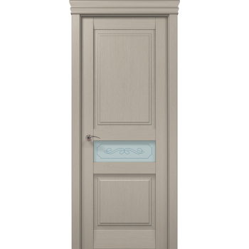 Двери Папа Карло Миллениум –  Millenium-13 дуб кремовый брашированный стекло бевелс