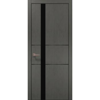 Межкомнатные двери Папа Карло ™ Plato-08AL бетон серый алюминиевый торец