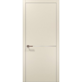 Двери венге межкомнатные Plato-21AL магнолия алюминиевый торец