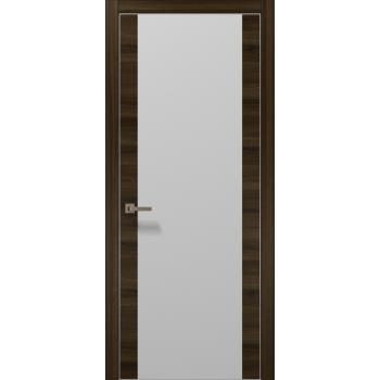 Двери межкомнатные Папа Карло ® Plato-14AL ясень шоколадный алюминиевый торец