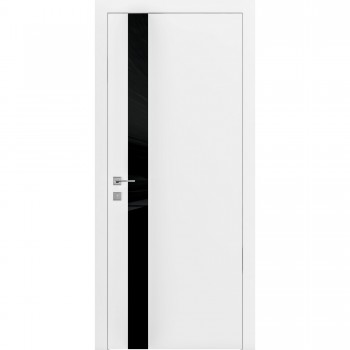 Белая дверь с черным стеклом Loft Berta V