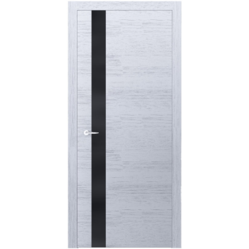 Белая дверь с черным стеклом Loft Berta V Шпон