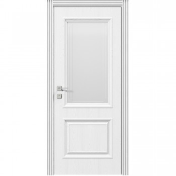 Белые двери со стеклом Royal Avalon Шпон