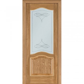 Двери межкомнатные Киев Classik 03 Дуб светлый (застекленная)