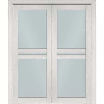 Двойные двери в зал Elit Plus 104 ПО (Сатиновое стекло)