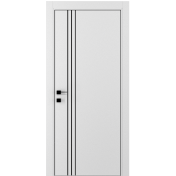 Белая дверь с черной ручкой Dooris A04