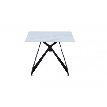 Кофейный стол "Бруно" белый мрамор + черный