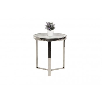 Журнальный стол CB-2 прозрачный + серебро
