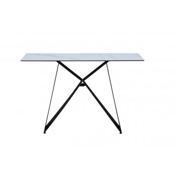 Консоль "Бруно" белый мрамор + черный