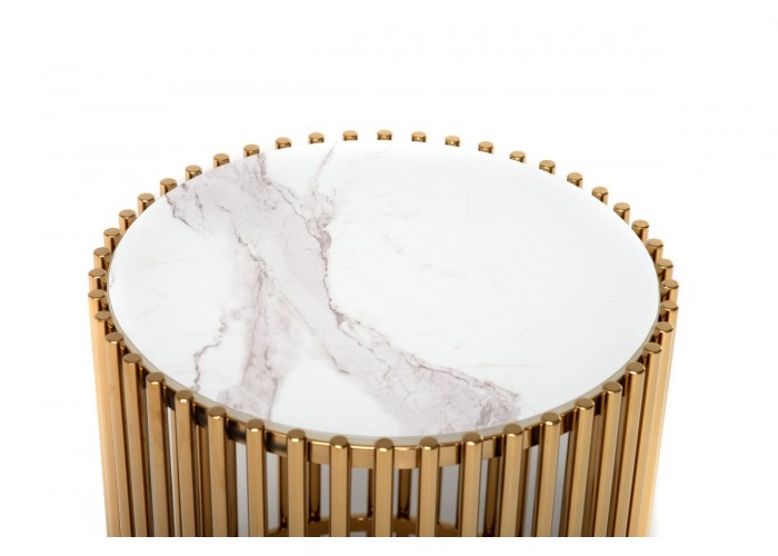  Журнальний стіл CJ-1 білий мармур + золото  3 — замовити в PORTES.UA