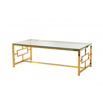 Журнальний стіл CL-1 прозорий+золото