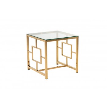 Кофейный стол CL-2 прозрачный + золото