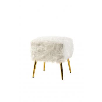 Пуф "Альпака" білий + золото