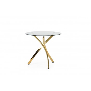 Обеденный стол T-317 прозрачный + золото