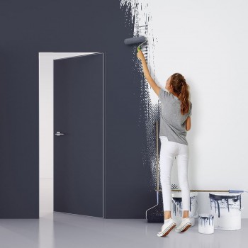 Белые двери в ванную мод. SD Universal 45 под отделку алюминий