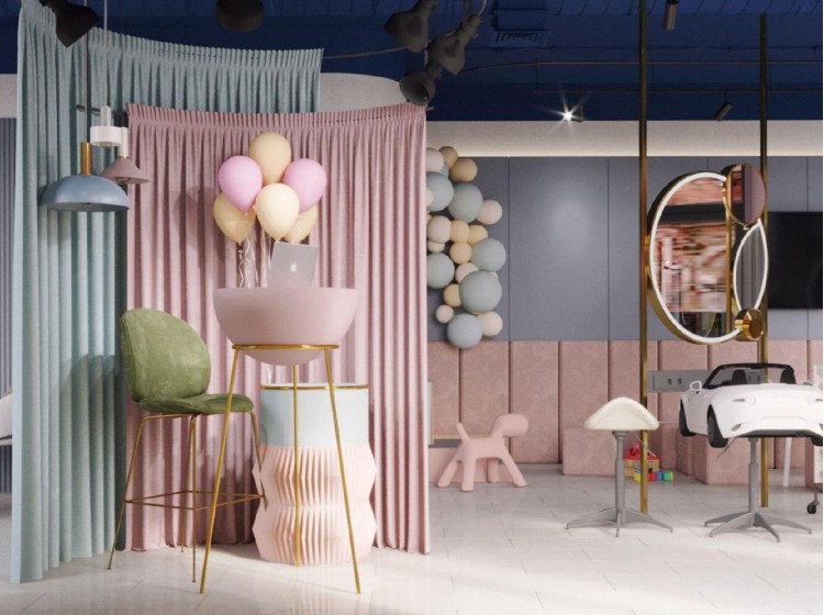Ресепшн у дизайн-проект дитячого салону краси "Happy kids", 63 м.кв — студія дизайну 10:02 Design Burean