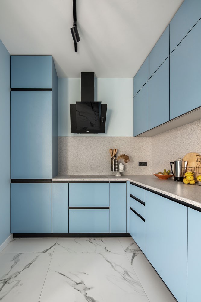 Кухня-вітальня – оригінальне фото стилю інтер'єру № 2512