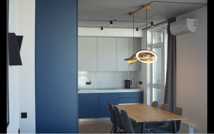 Кухня-їдальня в дизайн-проекті 1-кімнатної квартири в ЖК Французький квартал - 62м.кв. - Between the walls