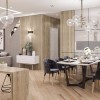 Обідня зона в дизайн-проекті 2-кімнатної квартири ЖК Варшавський, 68м.кв — BoDesign