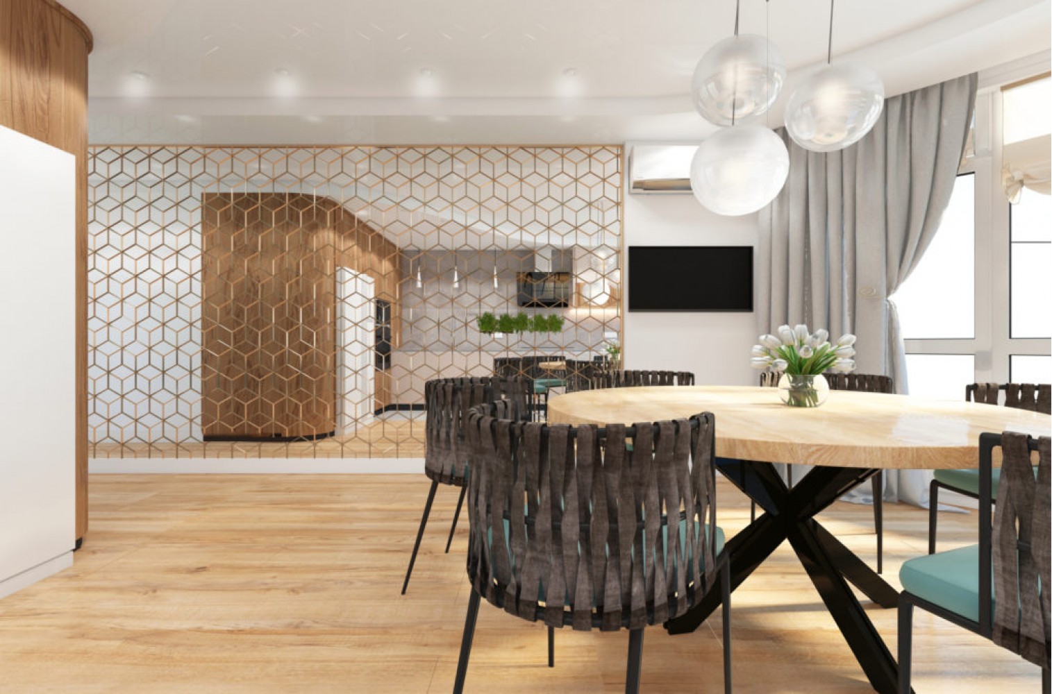 Кухня в  квартире в ЖК Парковый — 121м.кв. — Challenge Design