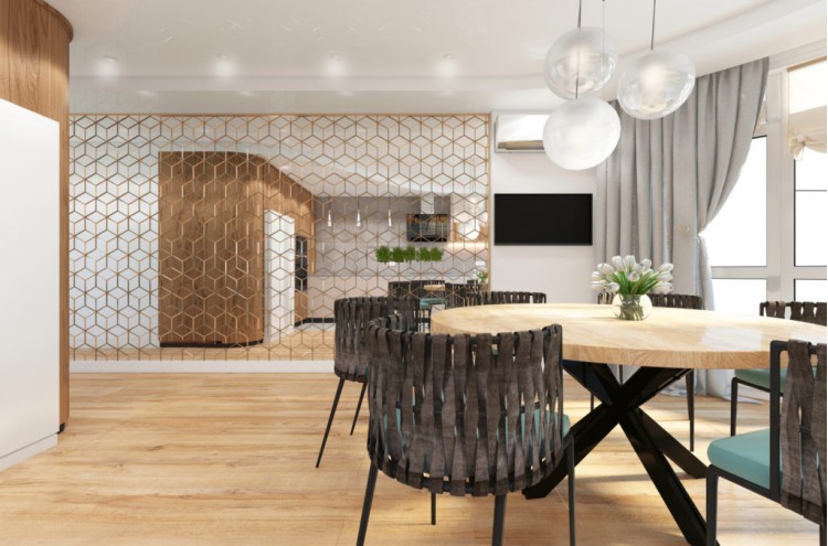 Кухня в  квартире в ЖК Парковый — 121м.кв. — Challenge Design