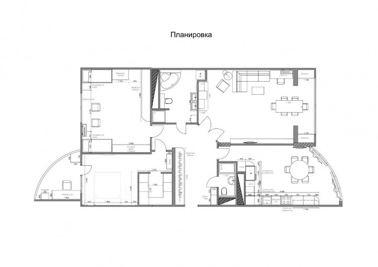 План 4-кімнатної квартири в ЖК Парковий - 138м.кв. - Challenge Design