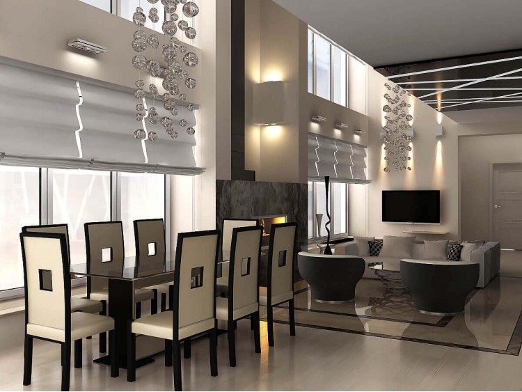 Гостиная  в дизайн-проекте частного дома в стиле модерн, 260 м.кв. —  студия дизайна HD-DESIGN