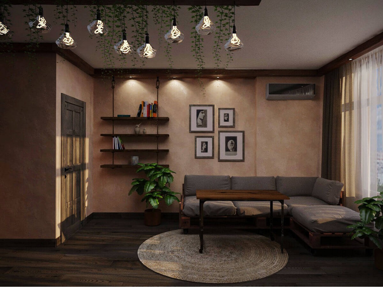 Гостиная в дизайн-проекте квартиры 67м.кв. —  студия дизайна HD-DESIGN