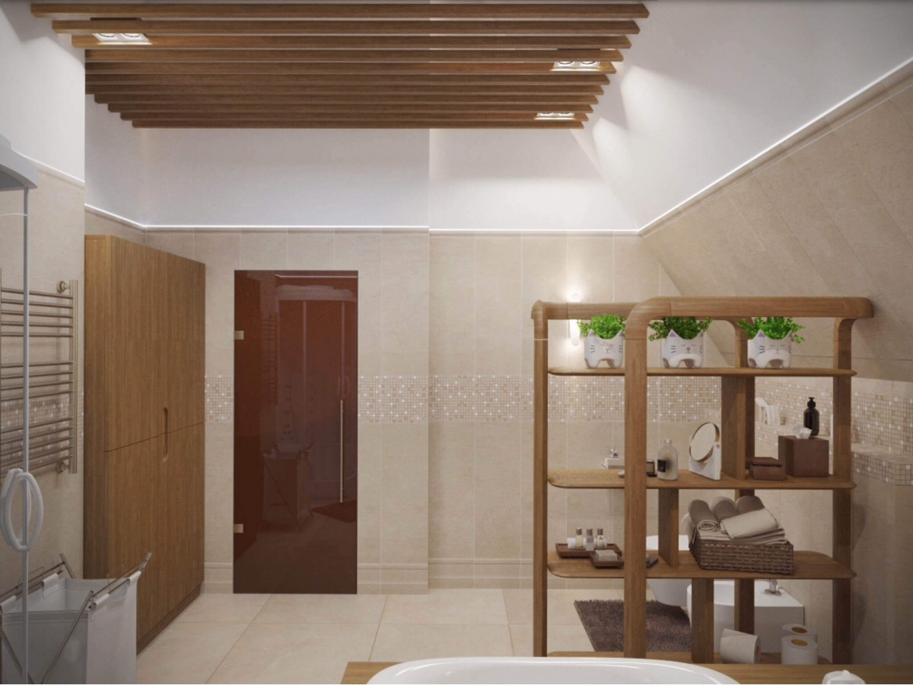 Санузел в дизайн-проекте двухэтажного коттеджа ЖК Белый шоколад-Villago, 200 м.кв. —  студия дизайна HD-DESIGN