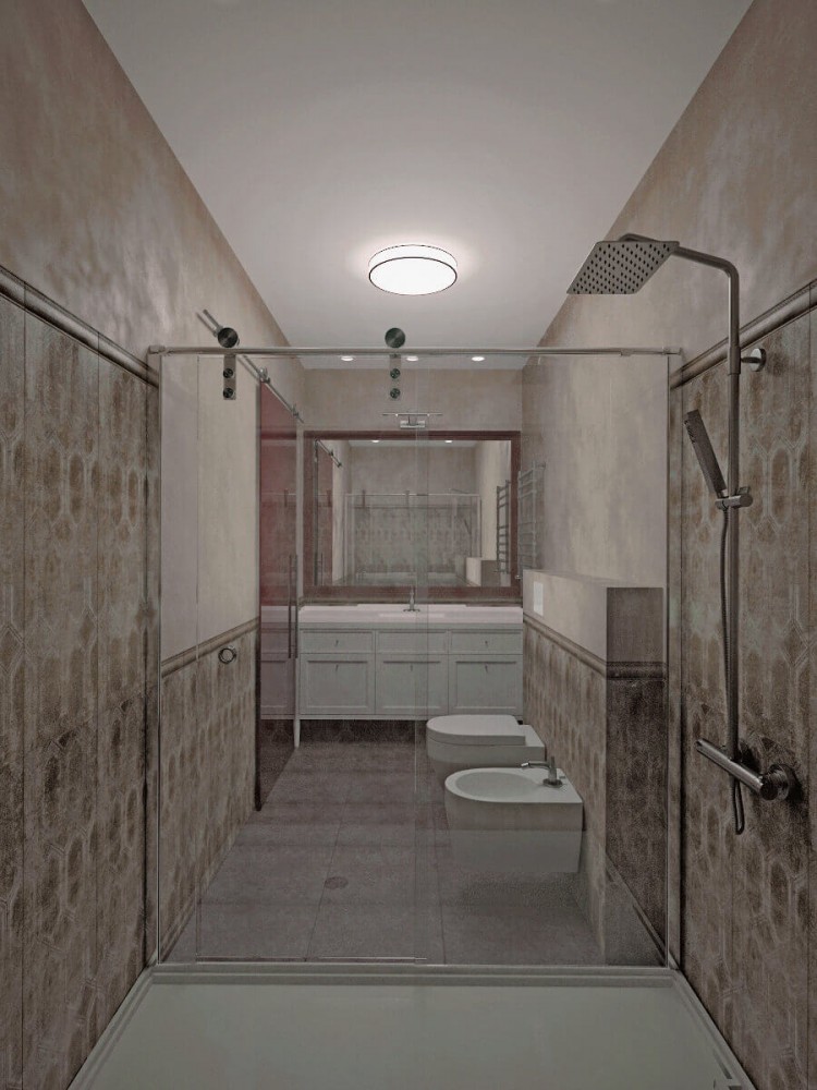 Санузел в дизайн-проекте двухэтажного коттеджа ЖК Белый шоколад-Villago, 200 м.кв. —  студия дизайна HD-DESIGN