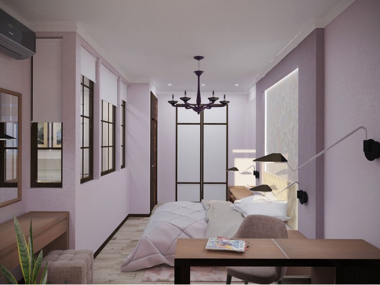 Спальня в дизайн-проекті 3-кімнатної квартири ЖК Старокиївський, 102м.кв. - HD-DESIGN
