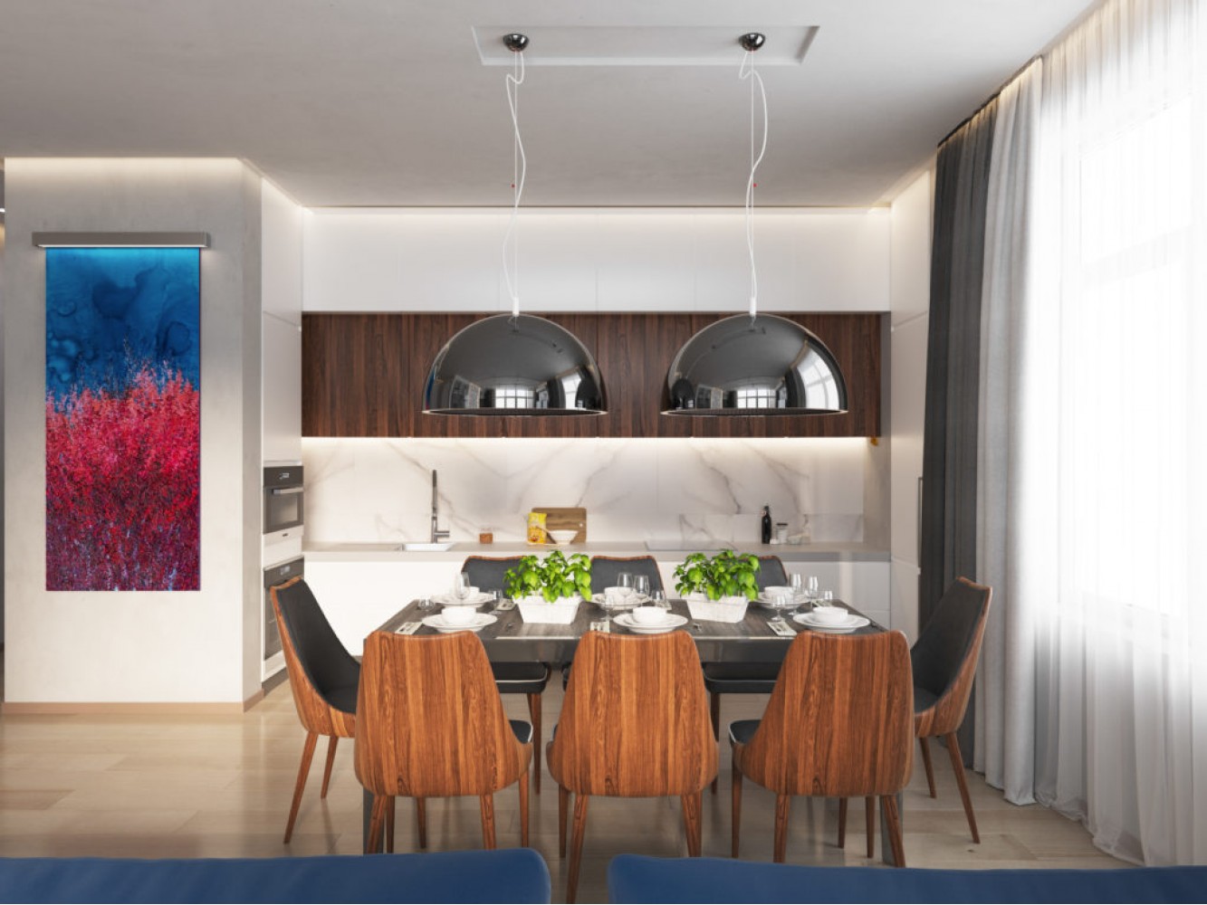 Кухня-столовая в дизайн-проекте квартиры на Липках— Che*Modan