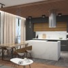 Кухня-столовая в дизайн-проекте квартиры-студии ЖК Заречный — InsideOut