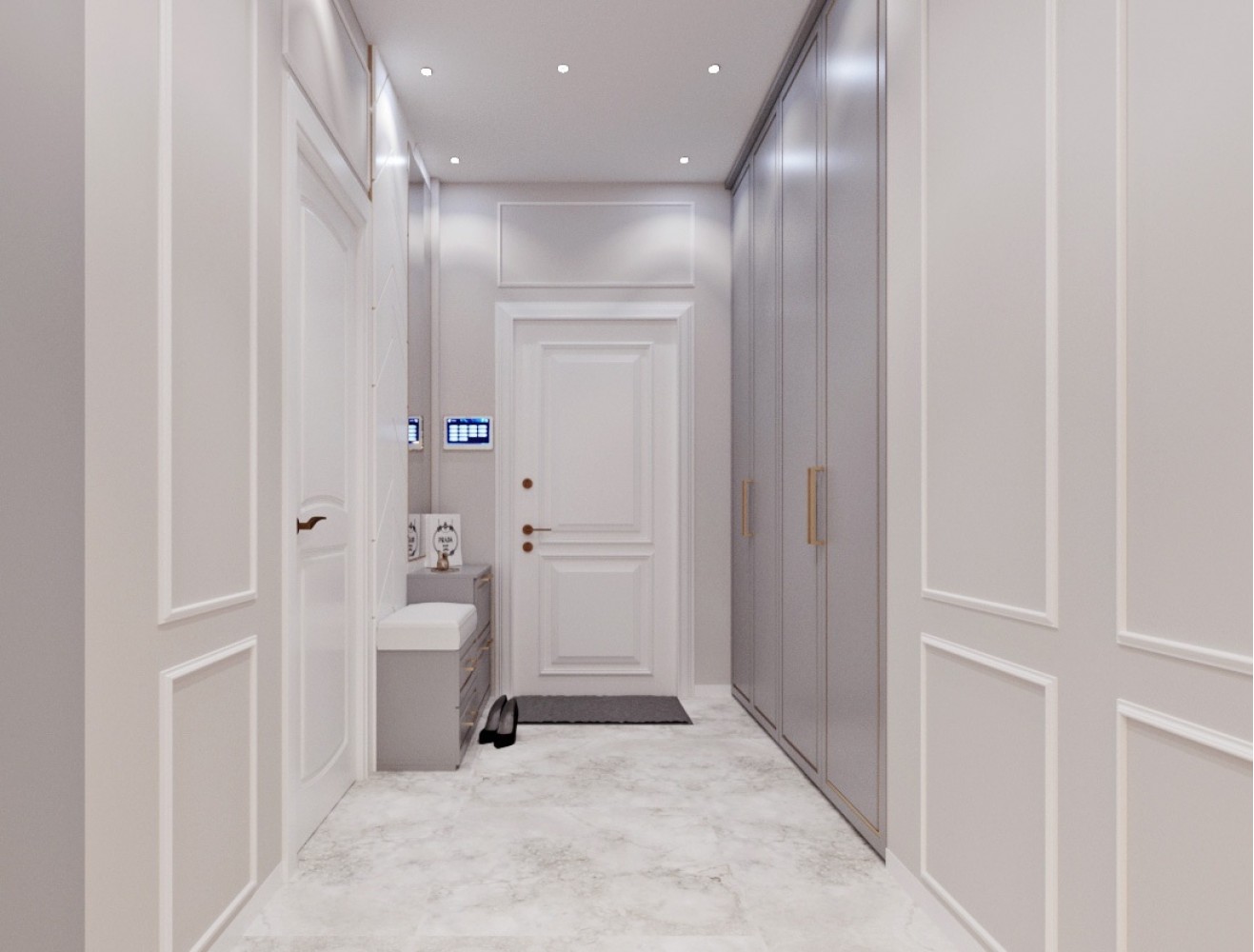 Холл — Дизайн-проект 1-кімнатної квартири в ЖК Манхеттен, 52 м.кв — студія дизайну Inerior12